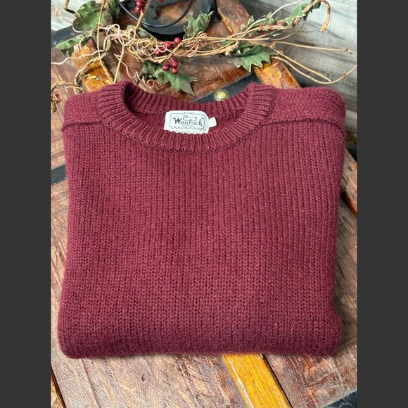 Vintage The Woolrich Woman Sweater Red Wool Knit Size L - Picture 3 of 5